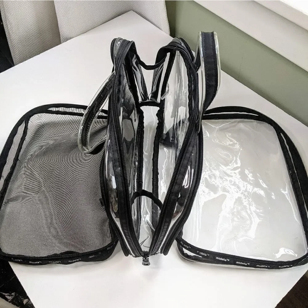 Modella Plastic And Black Nylon Mesh Shower Bag